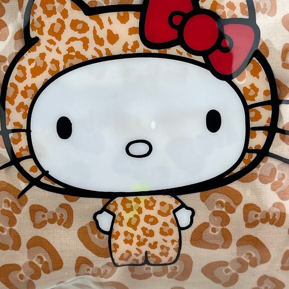 Hello Kitty X Forever 21 Bow Shaped Leopard Print Zipper Cosmetic Bag Pouch 2011 - Picture 2 of 16